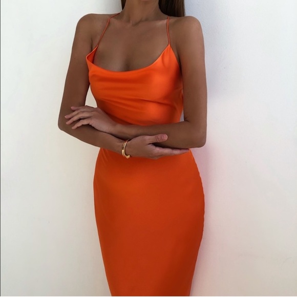 NWT ZARA Satin Dress Red S Blogger’s Favorite - Picture 2 of 9